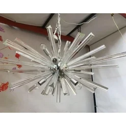 New Pamono Murano Glass Triedro Sputnik Chandelier by Simoeng