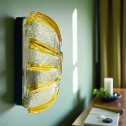 Discount Pamono Murano Glass Type Rectangular Flush Mount, 1960s