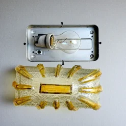 Discount Pamono Murano Glass Type Rectangular Flush Mount, 1960s