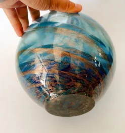 Pamono Murano Glass Vase from Fratelli Toso, 1970s><noscript><img width=