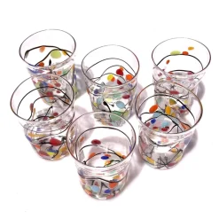 Pamono Murano Glasses in Crystal and Colored Spots from YourMurano, Set of 6><noscript><img width=