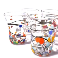Pamono Murano Glasses in Crystal and Colored Spots from YourMurano, Set of 6><noscript><img width=