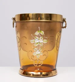 Pamono Murano Gold Decorated Glass Ice Bucket, Italy, 1950> Ice Buckets & Wine Coolers