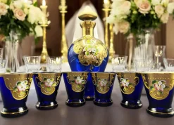 Pamono Murano Liquor Set with Bottle, Set of 7><noscript><img width=