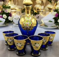 Pamono Murano Liquor Set with Bottle, Set of 7><noscript><img width=