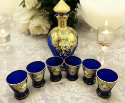 Pamono Murano Liquor Set with Bottle, Set of 7><noscript><img width=