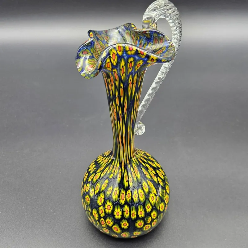 Clearance Pamono Murano Murrine Glass Vase by Fratelli Toso for Made Murano Glass, 1950s