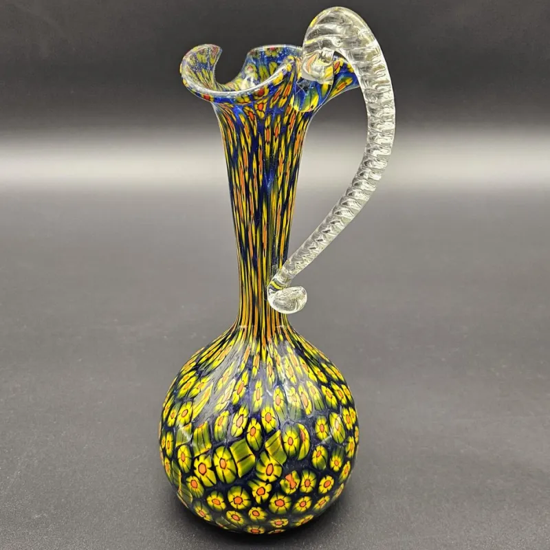 Clearance Pamono Murano Murrine Glass Vase by Fratelli Toso for Made Murano Glass, 1950s