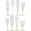 Pamono Murano Stem Glasses with Embedded Gold Leaf from Cenedese, 1950s, Set of 8> Glassware
