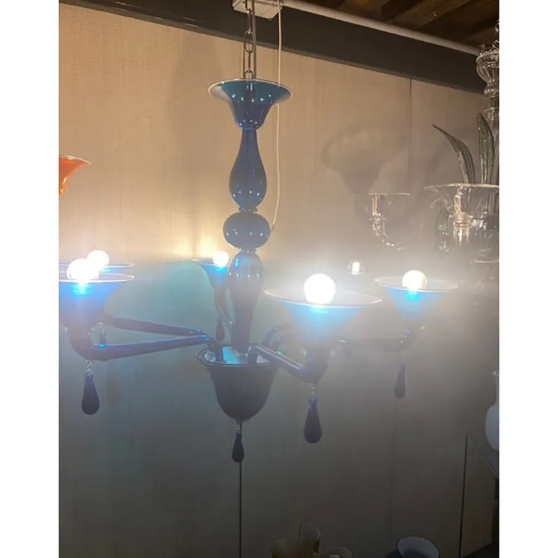 Pamono Murano Style Glass Chandelier by Simong> Ceiling Lights