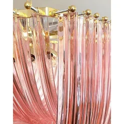 Pamono Murano Style Glass Pendant Arc in Pink Color with Gold Metal Frame from Simoeng><noscript><img width=