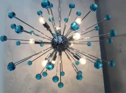 Hot Pamono Murano Style Glass Sputnik Blue Italian Handmade Chandelier
