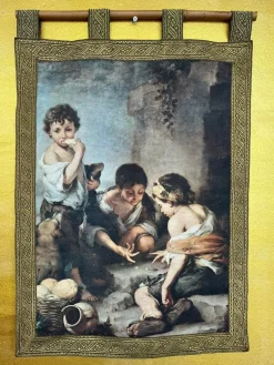 Pamono Murillo, Children Playing Dice, 1920, Oil on Canvas, Framed> Old Masters
