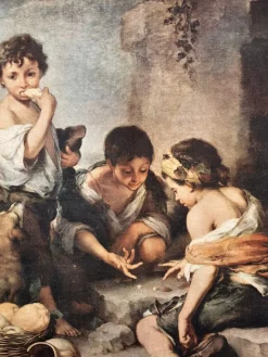 Pamono Murillo, Children Playing Dice, 1920, Oil on Canvas, Framed><noscript><img width=
