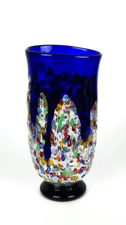 Pamono Murrina Millefiori Technique Glass Vase by Imperio Rossi for Made Murano Glass, 2019><noscript><img width=
