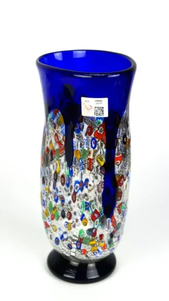 Pamono Murrina Millefiori Technique Glass Vase by Imperio Rossi for Made Murano Glass, 2019><noscript><img width=