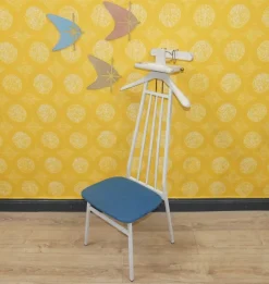 Pamono Mute Valet 1960s Wardrobe Clothes Rack with Seat Clothes Chair Clothes Fan Dressing Chair> Racks, Hooks & Valets