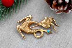 New Pamono Mythical Figure Shaped Gold Brooch