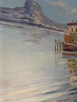 Pamono N. Busnelli, Seaside Houses, Oil on Canvas, 1935><noscript><img width=