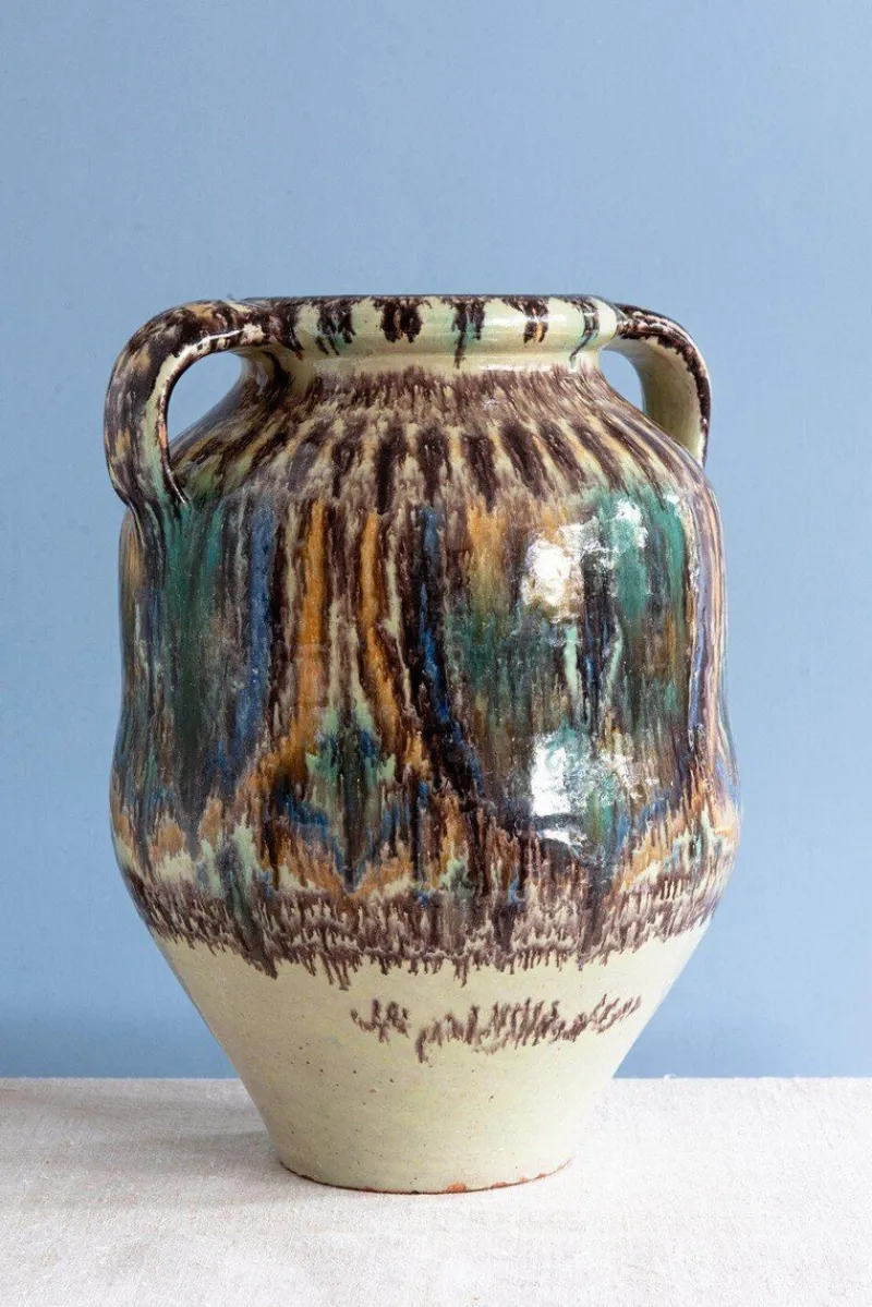 Pamono Nabeul Double-Handled Jar by Pierre De Verclos, 1930> Bottles, Carafes & Jugs