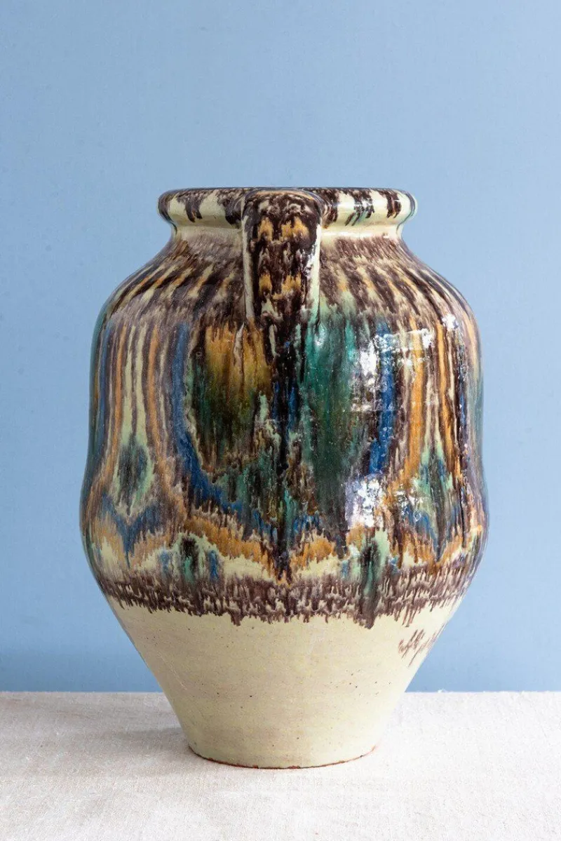 Pamono Nabeul Double-Handled Jar by Pierre De Verclos, 1930> Bottles, Carafes & Jugs