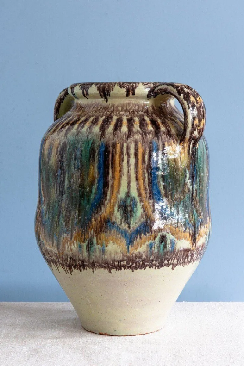 Pamono Nabeul Double-Handled Jar by Pierre De Verclos, 1930> Bottles, Carafes & Jugs