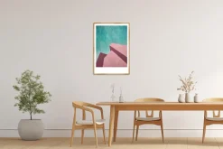 Pamono Nacho Reina, Brutalist Perspective Architecture, Green and Pink, 2025, Mixed Media on Paper><noscript><img width=