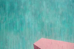 Pamono Nacho Reina, Brutalist Perspective Architecture, Green and Pink, 2025, Mixed Media on Paper><noscript><img width=