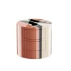 Pamono Naif Bedside Table Round Bedside Table Pink 3 Drawers Geometric Pattern Wood by HOMMÉS Studio> Tables|Nightstands