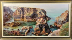 Pamono Nancy Bailey, Low Tide on the Minnows, Cornwall, 1972, Impasto Oil Painting, Framed> Impressionist