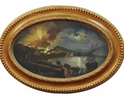 Pamono Naples, Posillipo School, Italian Landscape, Oil on Canvas, Framed> Old Masters