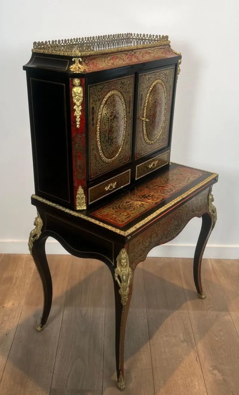 Discount Pamono Napoleon III Bonheur du Jour Desk in Boulle Marquetry