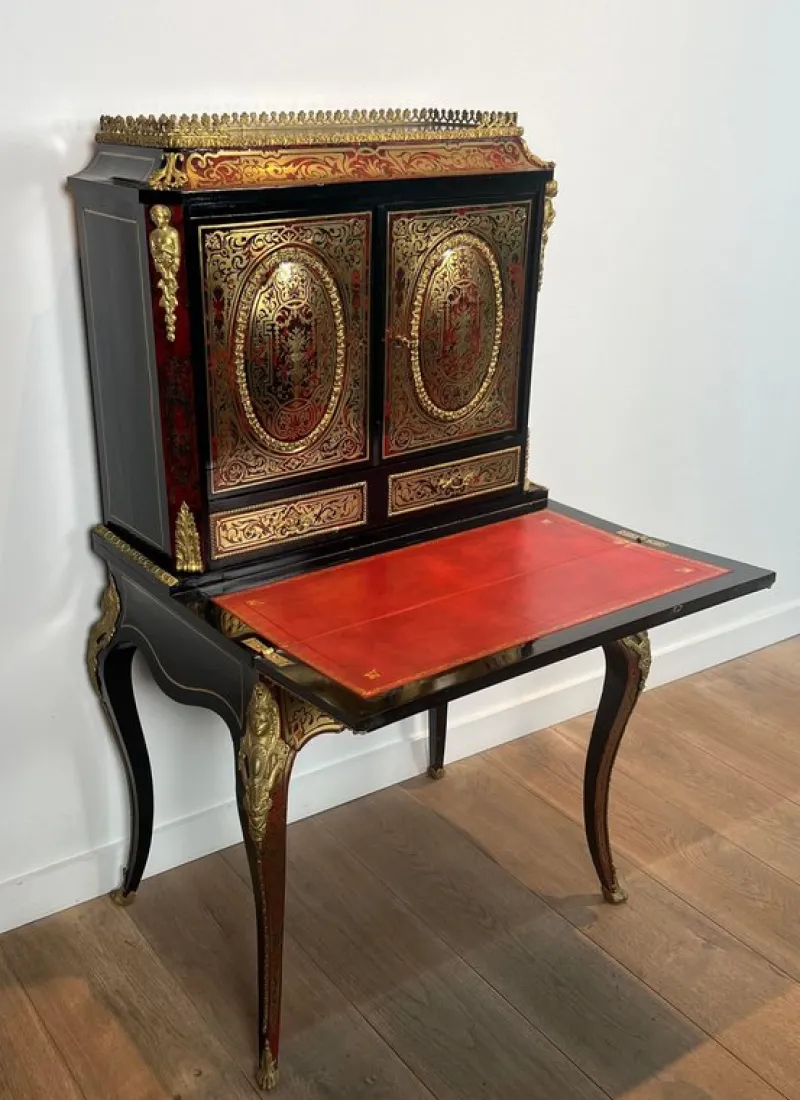 Discount Pamono Napoleon III Bonheur du Jour Desk in Boulle Marquetry