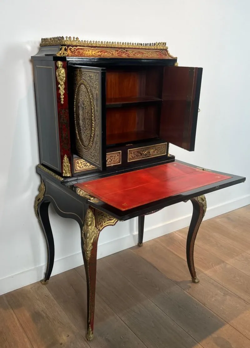 Discount Pamono Napoleon III Bonheur du Jour Desk in Boulle Marquetry