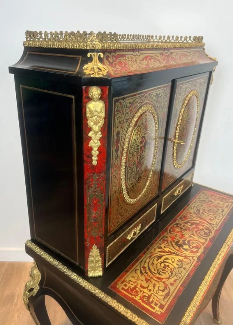 Discount Pamono Napoleon III Bonheur du Jour Desk in Boulle Marquetry