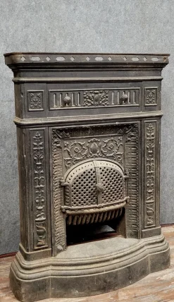 Pamono Napoleon III Cast Iron Fireplace Mantel, 1880