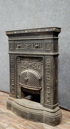 Pamono Napoleon III Cast Iron Fireplace Mantel, 1880