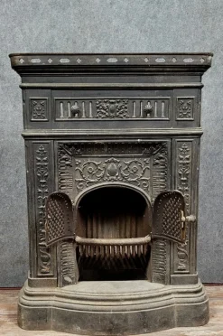 Pamono Napoleon III Cast Iron Fireplace Mantel, 1880
