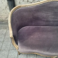 Sale Pamono Napoleon III Corbeille Sofa in Grey Oak, France, 1990s