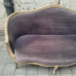 Sale Pamono Napoleon III Corbeille Sofa in Grey Oak, France, 1990s
