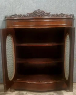 Clearance Pamono Napoleon III Curved Display Case in Mahogany, 1850s