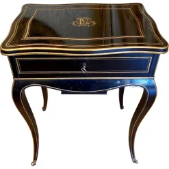 Pamono Napoleon III Ebony Worktable / Vanity Table from Diehl, Paris, 19th Century> Worktables & Workbenches