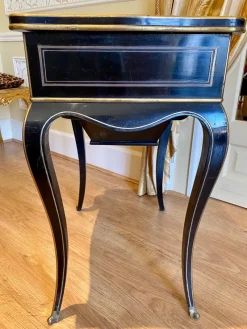 Pamono Napoleon III Ebony Worktable / Vanity Table from Diehl, Paris, 19th Century><noscript><img width=