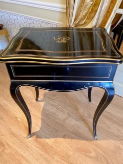 Pamono Napoleon III Ebony Worktable / Vanity Table from Diehl, Paris, 19th Century><noscript><img width=