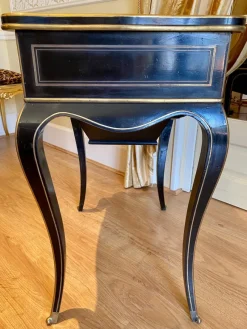 Pamono Napoleon III Ebony Worktable / Vanity Table from Diehl, Paris, 19th Century><noscript><img width=