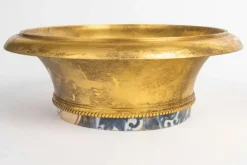 Pamono Napoleon III Gilt Bronze Vase Tops, 19th Century, Set of 2><noscript><img width=