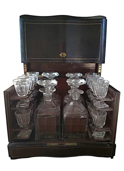 Pamono Napoleon III Liqueur Cellar with Glasses and Bottles, Set of 18> Dinnerware Accessories