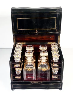 Pamono Napoleon III Liquor Cellar in Baccarat Glass, Set of 20> Bottles, Carafes & Jugs
