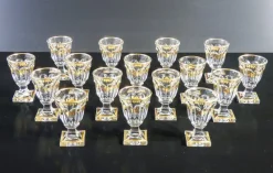 Pamono Napoleon III Liquor Cellar in Baccarat Glass, Set of 20><noscript><img width=