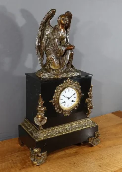 Pamono Napoleon III Marble and Bronze Clock><noscript><img width=